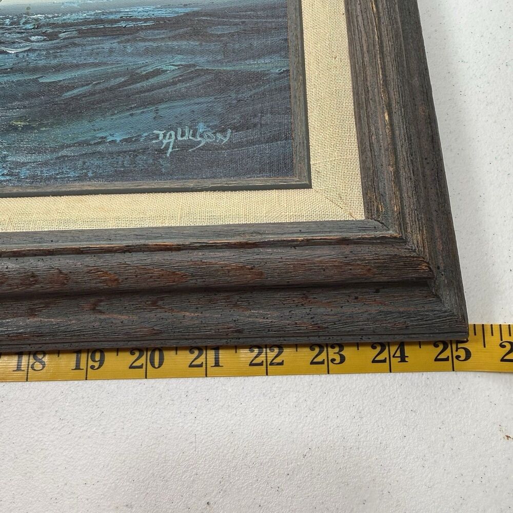 Hewitt Jackson Original Oil Painting on Canvas Framed Clipper Ship 21”x25” - Picture 10 of 10